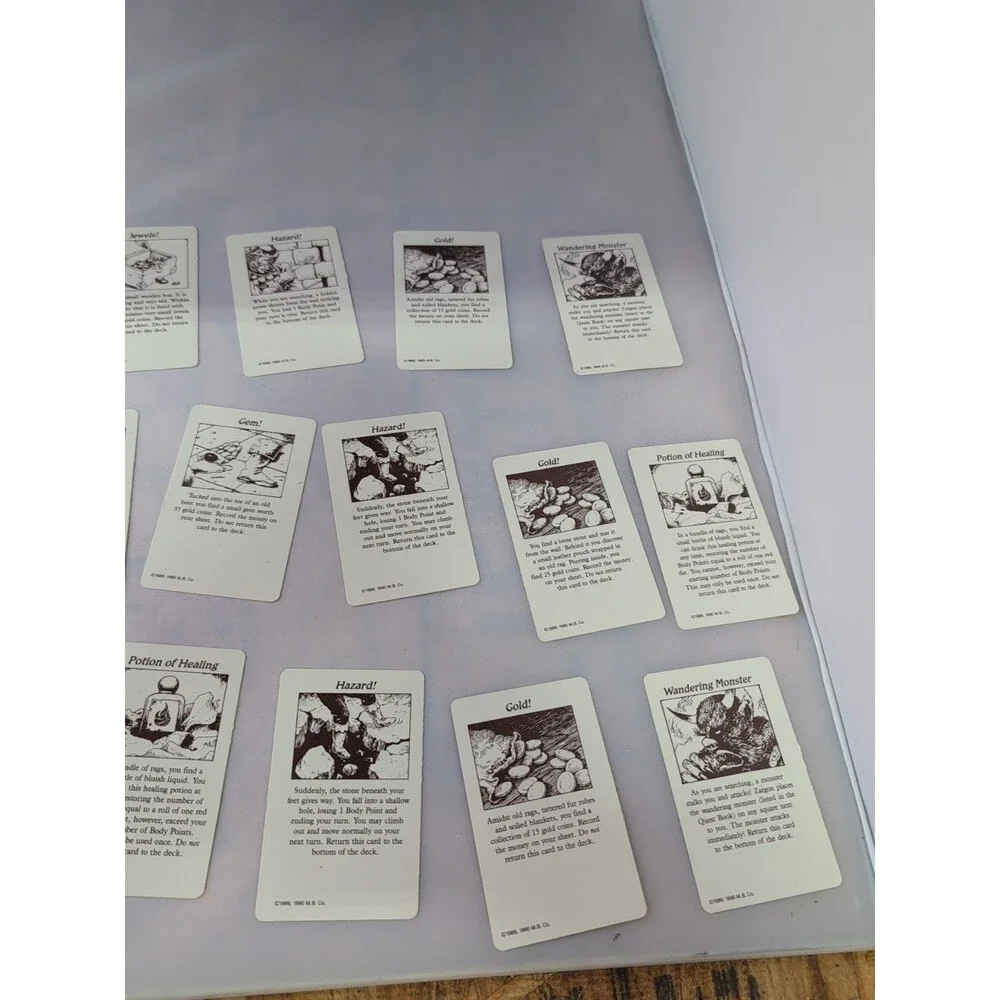 1989 1990 Hero Quest VTG Replacement Parts - All 24 Treasure Cards